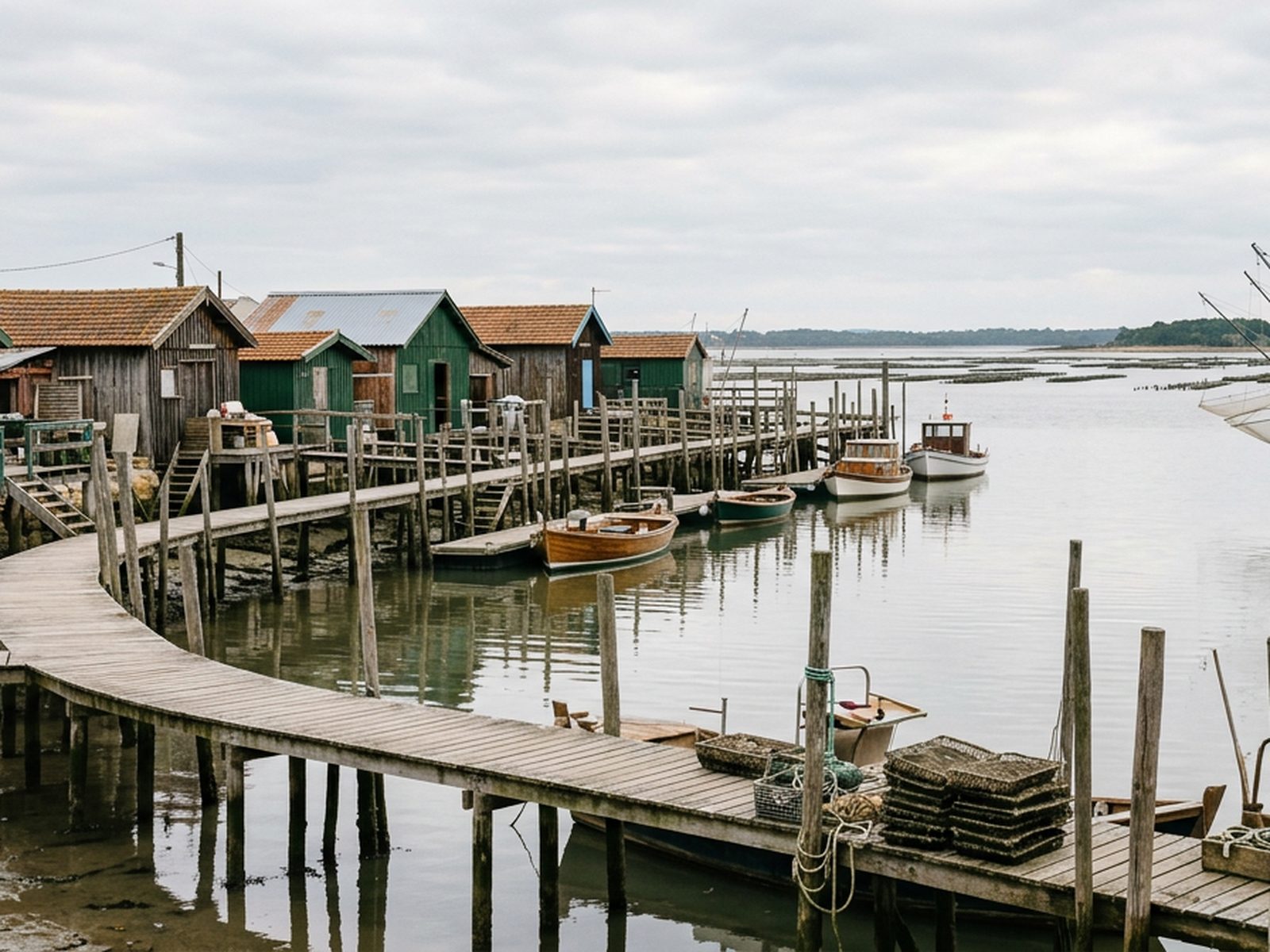 Charente-Maritime : port ostréicole charentais, cabanes de bois et carrelets — illustration de la zone d'intervention de Travel-Insight