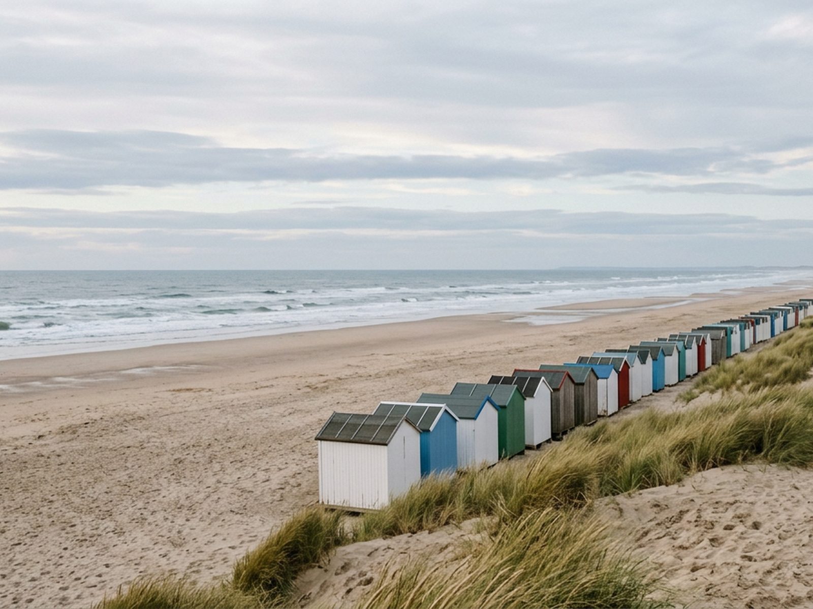 Hauts-de-France : grande plage de la Côte d'Opale, dunes et cabines de plage — illustration de la zone d'intervention de Travel-Insight