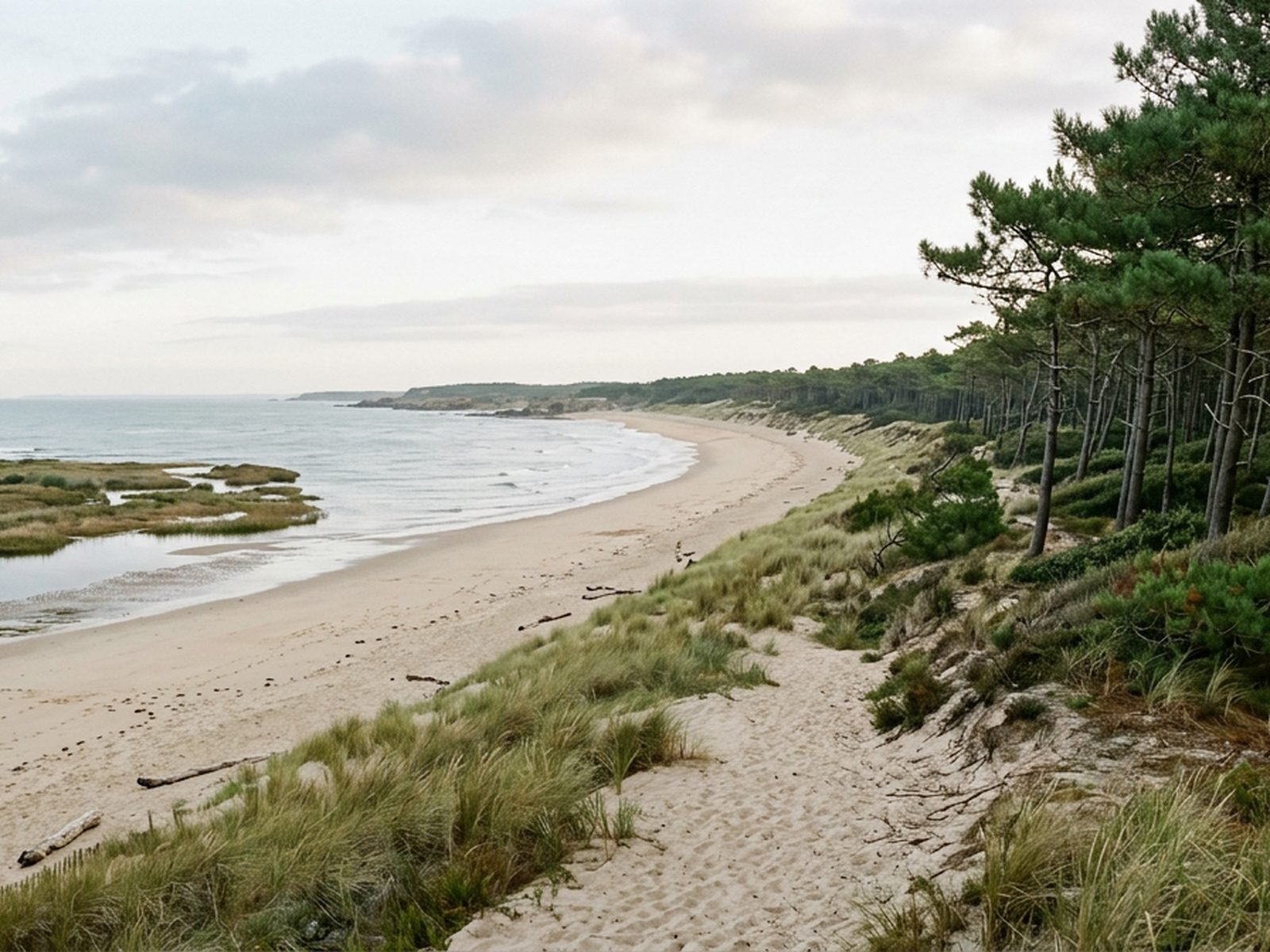 Vendée : marais vendéen, plage de sable fin et pins maritimes — illustration de la zone d'intervention de Travel-Insight